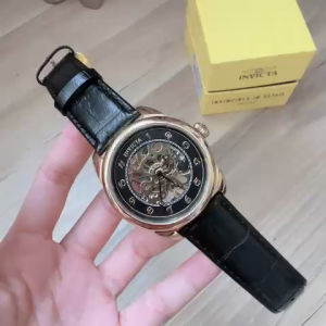 ĐỒNG HỒ NAM CHÍNH HÃNG Invicta 31307 Automatic Gold Case Skeleton Dial Black Leather For Men