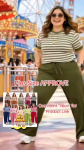 MKC Mika Stripes Wave Design V-Neck Coords with 2 Side Pockets Garterized Wide Square Pants Fit XL to 3XL Made in Stretch Premium Cotton Knitted Fabric