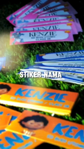 [75 PCS] 01 - STICKER NAMA ukuran 25x75cm / Stiker Buku Anak Pelajaran Sekolah TK SD SMP / Note Book