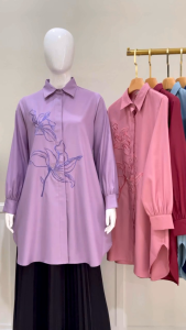 TUNIK KEMEJA BORDIR MUTE BAHAN IMA TOYOBO IMPORT | TUNIK WANITA BEST SELLER | TUNIK WANITA PREMIUM