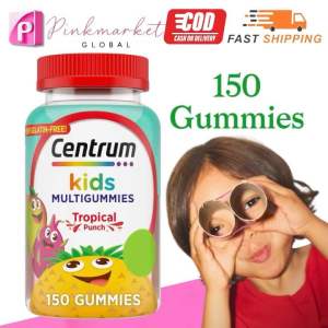 Centrum Kids Multivitamin Gummies Tropical Punch Natural Flavors (150 Count & Day Supply)