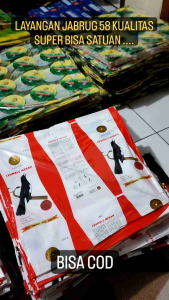 LAYANGAN PLASTIK JABRUG 58 SUPER RAPI BERKUALITAS No 1 ISI 100 PCS buat anak anak