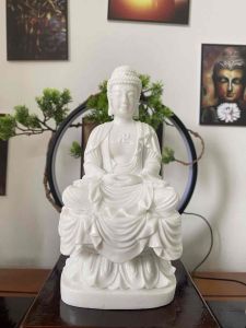 Tượng Phật A Di Đà ngồi đài sen cao 20cm - trang trí thờ tự nhỏ decor không gian phật giáo.