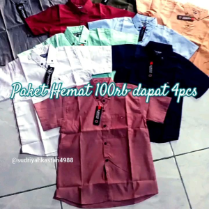 Paket Hemat Kemeja Anak 100rb dapat 4pcs 3 sampai 10 Tahun