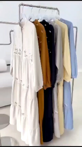 (9) GAGIL ARESA Baju Dress Linen Premium Wanita Muslimah Terkini Areesha Gagil by Ova. Nazra Sha