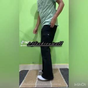 Jeans Cargo Bell Bottom Denim Jeans Pants For Men Mid Rise