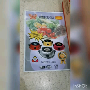 Kompor Bulat Gas LPG 1 Tungku Butterfly 328: Api Tornado Burner & Bahan Kuningan Awet