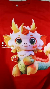 KAOS DISTRO kaos imlek kaos lengan panjang kaos naga kartun