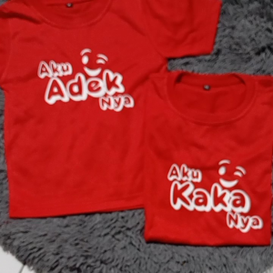 1Pcs Kaos Anak Laki Laki Perempuan Couple Motif Aku Adeknya Aku Kakak nya Bahan Katun Usia 1-12Tahun