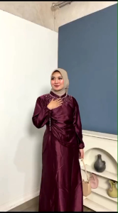 VINA DRESS KONDANGAN TERBARU KEKINIAN/ DRESS KOREA VIRAL KENINIAN / DRESS BRIDESMAID SATIN VELVET PREMIUM