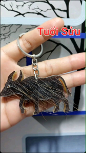 Móc khóa da trâu tuổi Sửu