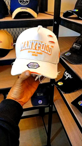 TOPI BASEBALL SOBEK MANYFOLD ORANGE PUTIH