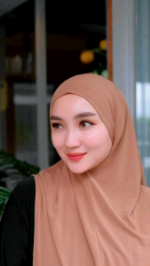Hijab kerudung Bergo LESTI Husna 2in1 Jersey Premium