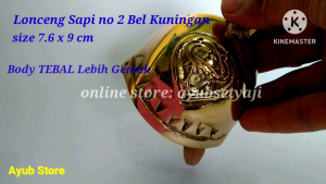 Lonceng Sapi Kuningan No2 (Size 7.6 x 9 cm) - Bel Lonceng Kambing Klinting Bandul Krincingan Klontong Kerbau Kluntung Klonongan