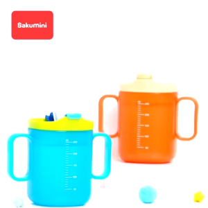 SAKUMINI 2IN1 TRAINING DUCKBILL STRAW CUP GELAS BOTOL MINUM SEDOTAN ANAK TRAINING CUP DUCKBILL 250 ML 12 BULAN+