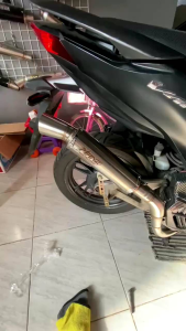 Knalpot model samlong original Titan full stenlis BEAT/VARIO