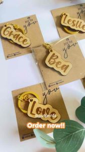 Personalized keychain wood keychain name keychain bag keychain