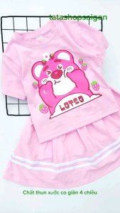 [HCM] T170 Set / Bộ váy bé gái size đại chất cotton mặc mát [10 40kg] áo thun ngắn tay + chân váy quần đáng yêu