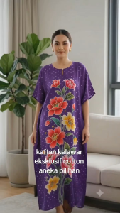 Exclusive Muslim Womens Kaftan Dresses with Floral Patterns in Red and Black.
