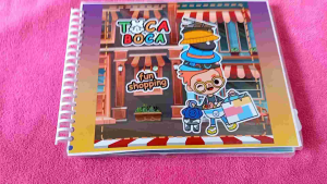 Toca boca paperdoll Shopping Stores (supermarketfast food bakery hair salon and clothes shop) (ready to play no need to cut) quiet book for kids