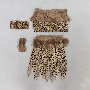 READY STOCK Cosplay Kids Children Tarzan Girl Jungle Girl Caveman Costume Stone Age Attire Story Book Movie Character