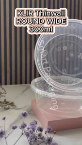 [ISI 25 PCS] Thinwall KLIR Round Wide 300ml / Mangkok Plastik Datar / Mangkuk Makan Bulat / Round Bowl / Plastik Bekal Sekali Pakai