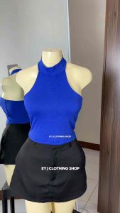 Oliv Halter Neck Double Lining Front Full Length Basic Open Back For Women Womenswear Comfortable