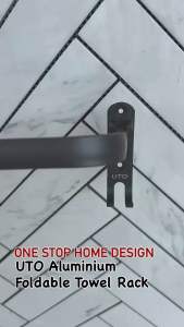 🔥UTO🔥 GUNMETAL ALUMINIUM FOLDABLE TOWEL RACK
