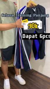 Paket Murah 6pcs Celana Training Panjang Pria Wanita Bahan Lotto Cocok Buat Olahraga