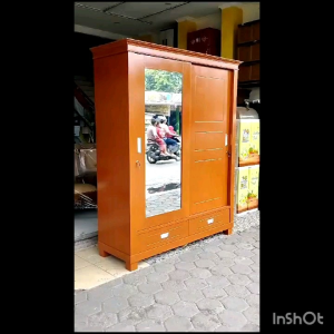 Lemari Pakaian 2 Pintu Jumbo Semi Klasik/trinityjayafurniture