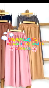 Celana Kulot Crinkle Tali Serut Wanita Jumbo Premium Termurah