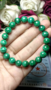 (Certificate) Premium Grade Malachite Bracelet 9mm (附证书) 高货孔雀石手串 9mm