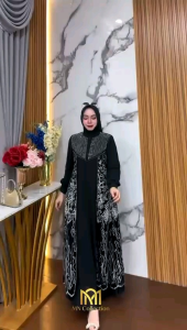 ZIFA FASHION || COD || SHIREEN DRESS SUDE MIX CRUTY AKSEN PAYET TABUR MEWAH || ARABIAN GAMIS BRUKAT TERBARU || ABAYA GAMIS CRUTY BRUKAT KEKINIAN LD 110CM PB 140CM BUSUI FRIENDLY SIAP KIRIM || *MN
