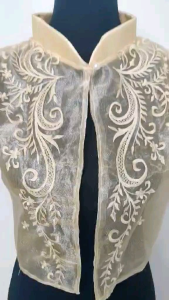 Blazer top collar Filipiniana emboirdery computerized fabric pinya organza