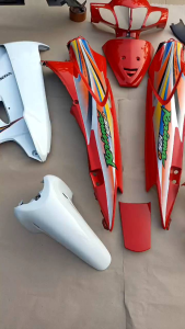 Cover Body Fullset Halus Kasar Honda Karisma 125 D Warna Merah Putih