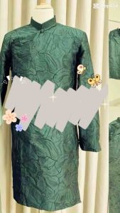 [ HÀNG SẴN M-8XL ] ÁO DÀI NAM LỤA GẤM HOA NỔI XANH/ĐỎ FROM DÀY DẶN MẶC ĐI BƯNG QUẢ  ĐI TIỆC VÀ CƯỚI HỎI