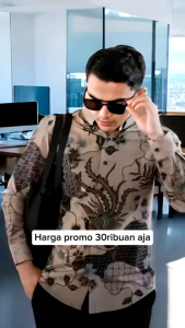 Kemeja Batik Lengan Panjang Pria Motif Terbaru Modern – Size M-XXL – Baju Batik Cowok Formal Stylish
