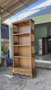 ชั้นไม้ ชั้นไม้สัก สีไม้สัก แล๊กเกอร์ (ประกอบแล้ว) สูง 180 x กว้าง 70 x ลึก 30 cm. ตู้ไม้สัก 4ชั้น ชั้นวางของ ทำจากไม้สักแท้ทุกชิ้นส่วน มีประกันการส่ง