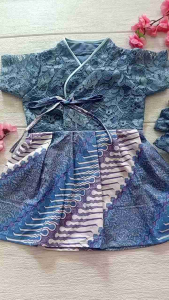 Dress Anak Bayi 1 Tahun Baju Adat Korea Kimono Hanbok Brukat Batik Baby Pink Free Bando Kostum Foto