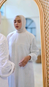 Gamis bordir katun paris Renda lutut Rempel | gamis wanita umroh haji terbaru