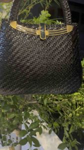 Túi 2hand xách tay cói đan phủ bóng tuyệt đẹp của Ý - T55