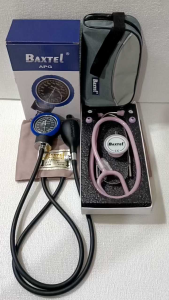 Baxtel APG Blue Aneroid Sphygmomanometer With Lavender Deluxe Stethoscope