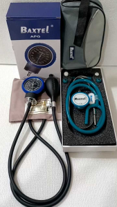 Baxtel APG BLUE Ring Aneroid Sphygmomanometer BP/TEAL DELUXE Stethoscope
