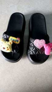 DÉP BÁNH MÌ độn đế 5 cm sticker gấu dâu cute đúc nguyên khối siêu êm nhẹ