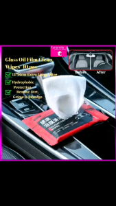 FUNSMILE : [ 5 Pack ] Car Glass Oil Film Remover Remove Oil Film From Windshield Anti-glare Windshield Cleaner Windshiel