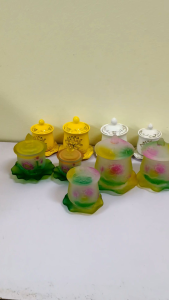 Color Embossed Lotus Holy Water  Cup Water With Lotus Flower  Ceramic Holy Water Cup Buddhist Offering Lotus Flower Decoration Home Altar Decoration Buddha Worshiping Cup Peace Assurance