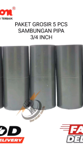 ( 5 PCS) PRALON SOCKET (AW)3/4"/SOKET 3/4 INCH/SOCK3/4" SAMBUNGAN PIPA PVC POLOS/SOK LURUS POLOS 3/4