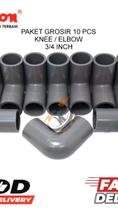 ( 10 PCS ) ELBOW L PRALON AW 3/4"INCH PVC - KENI KNEE KNIE KENIE BELOKAN PIPA/FITTING PIPA L ELBOW L