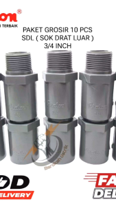 (10 PCS) PRALON SDL SOCK DRAT LUAR 3/4"/SOK DRAT LUAR PVC 3/4"X3/4" IN SDL 3/4X3/4"FAUCET SOCKET PVC