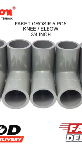 ( 5 PCS ) ELBOW L PRALON AW 3/4" INCH PVC - KENI KNEE KNIE KENIE BELOKAN PIPA/FITTING PIPA L ELBOW L